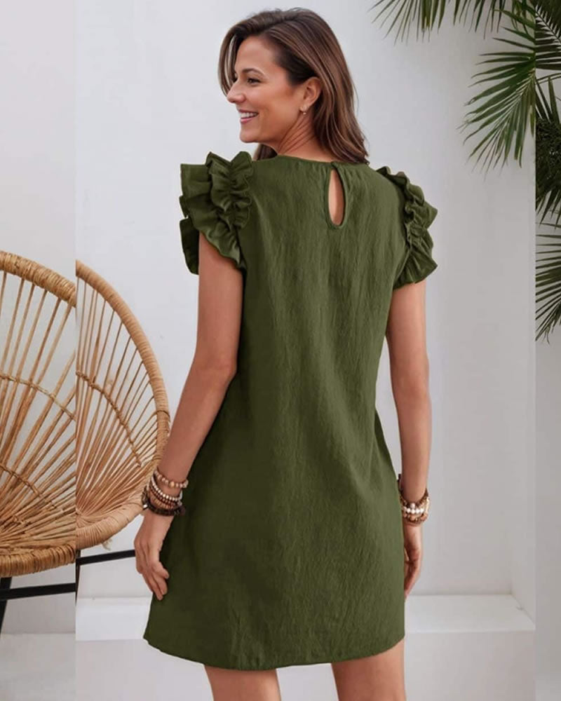 Mutig Zali Frill Sleeve Mini Dress