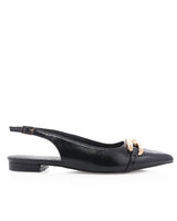 Billini Iduia Slingback Black Shine Flats