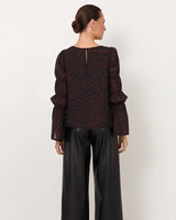 Adorne Johanna Zebra Print Long Sleeve Top