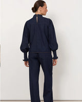 Adorne Olivia Lightweight Denim Top Dark Denim