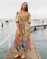 Label of Love Amalfi Mosaic Midi Shirt Dress