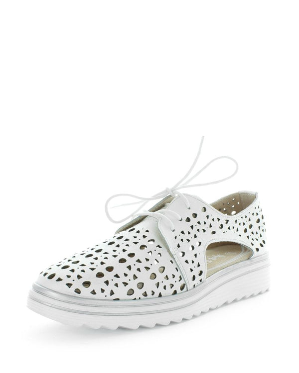  Just Bee Carena White Laceup Sneakers