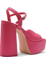 Therapy X Ella May Ding Dom Pink Chunky Platform Heels