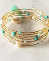 Pele Jewellery Wrap Bracelet Light with Beads Gold & Silver